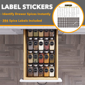 SpaceAid four-tier tray inclined for easy spice selection at a glance
