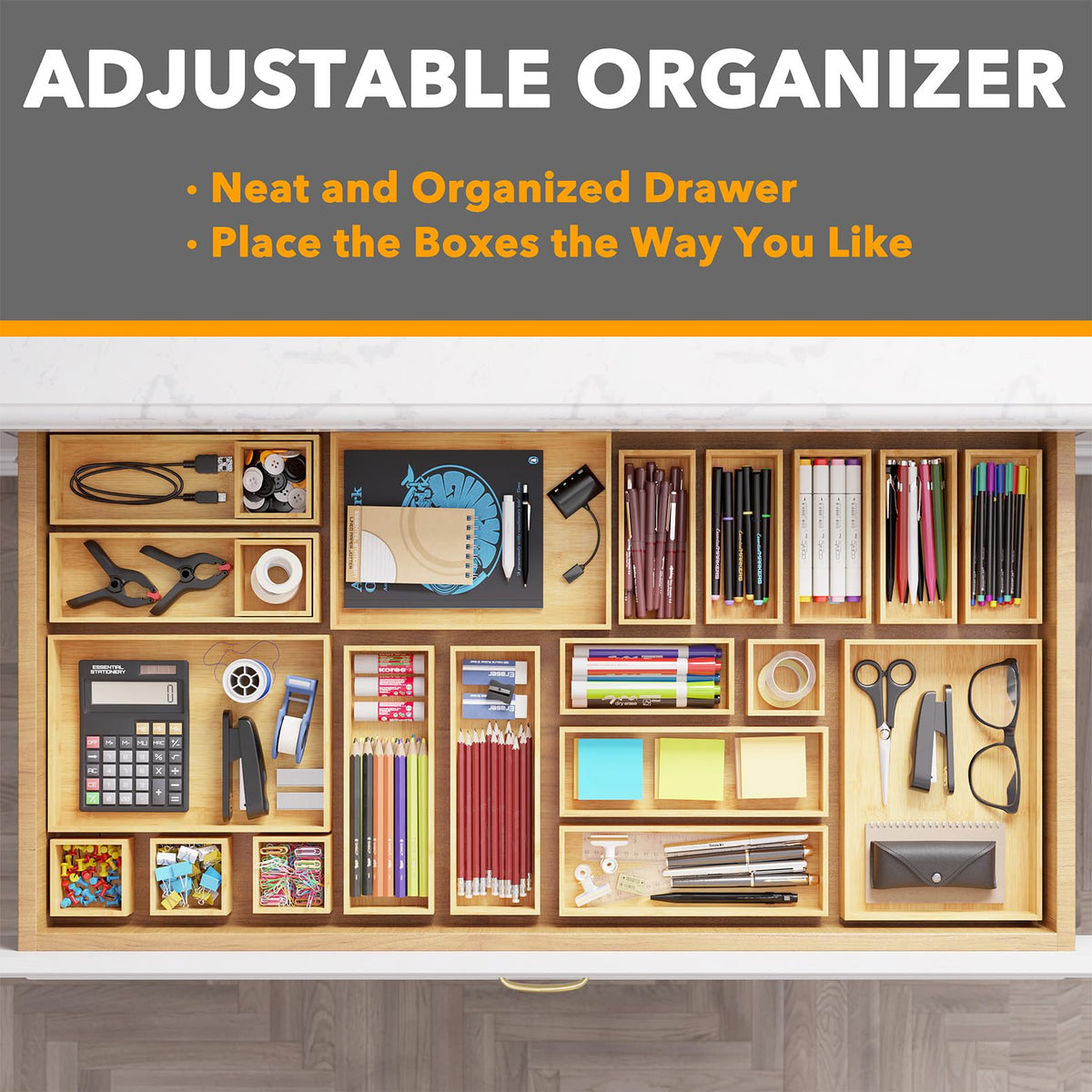 SpaceAid kitchen utensils storage box streamlines flatware organization in drawers