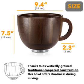 SpaceAid locking base on the bowl demonstrating secure fit for tilt-head mixers.