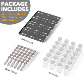 SpaceAid metal airtight caps keep spices fresh longer.