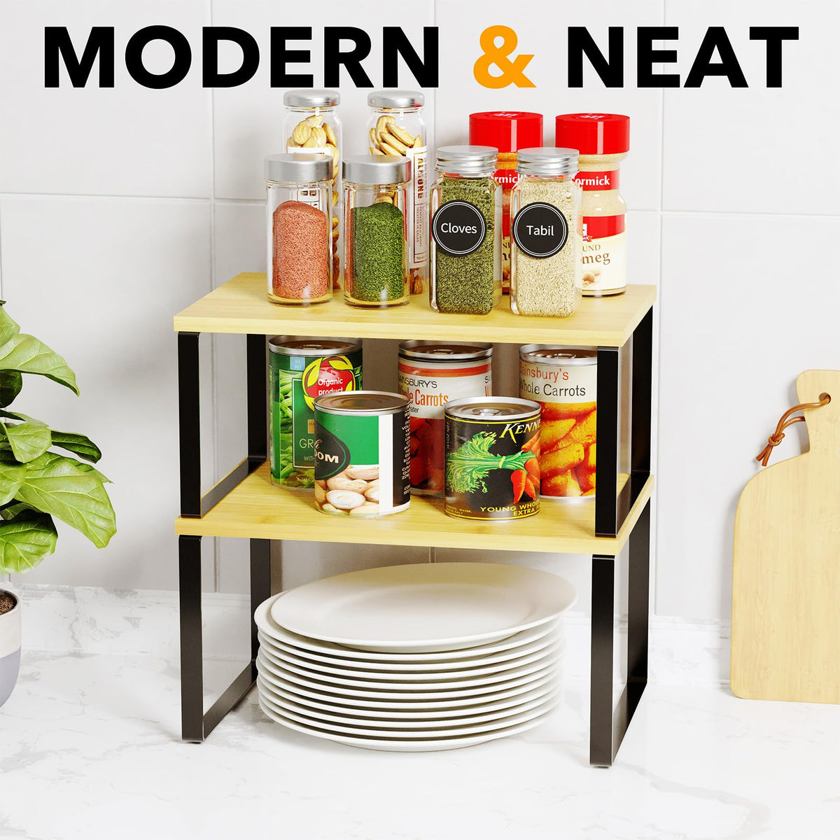SpaceAid pantry storage keeps cupboards organized and clutter-free.