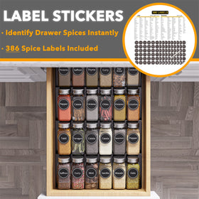SpaceAid 386 spice labels for quick jar identification.