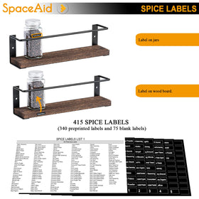 SpaceAid Spice Rack 4-Pack wood detail with natural Paulownia texture.