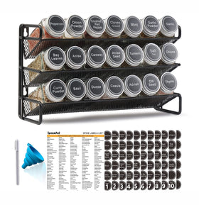 SpaceAid spice rack assembly view showing organized cabinet storage and easy access.