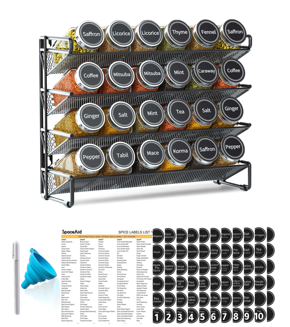 SpaceAid spice rack assembly for easy reach and organized kitchen storage.