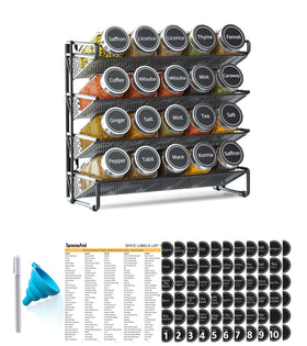 SpaceAid four-tier spice rack assembly for organized cooking and easy access.