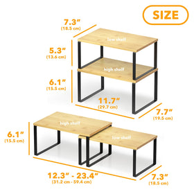 SpaceAid stackable shelves offer customizable cabinet layouts.