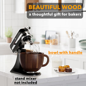 SpaceAid bowl seated on a tilt-head mixer illustrating compatibility and stability.