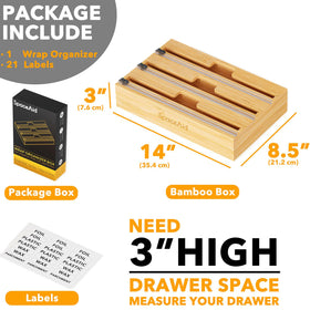 SpaceAid WrapNeat includes a built-in cutter for precise, clean cuts.