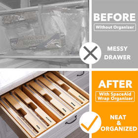 SpaceAid WrapNeat's built-in cutter delivers clean cuts every time.