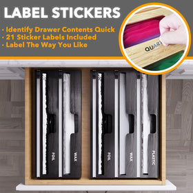 SpaceAid wrap organizer mounted on wall saves valuable drawer space