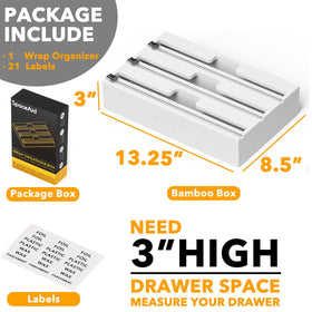 SpaceAid WrapNeat includes 21 label stickers to identify contents.