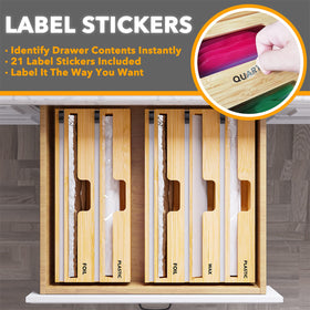 SpaceAid WrapNeat aluminum foil slot keeps rolls neatly organized and accessible.
