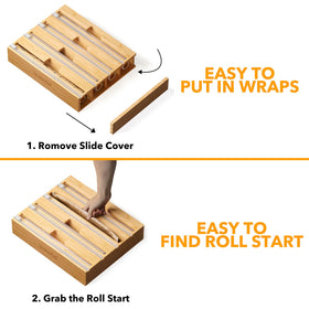 SpaceAid WrapNeat wide opening helps you find the roll start quickly.