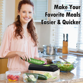 SpaceHacks versatile-cutting options cover dicing, slicing, julienning, and more.