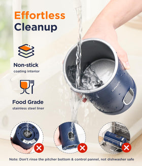 Spacekey Milk Frother easy-clean interior with quick rinse after use