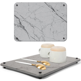 Spaceneat diatomite stone drying mat with gray marble finish for rapid moisture absorption.