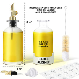 Gold weighted self-closing pourer on a Spaceneat bottle.