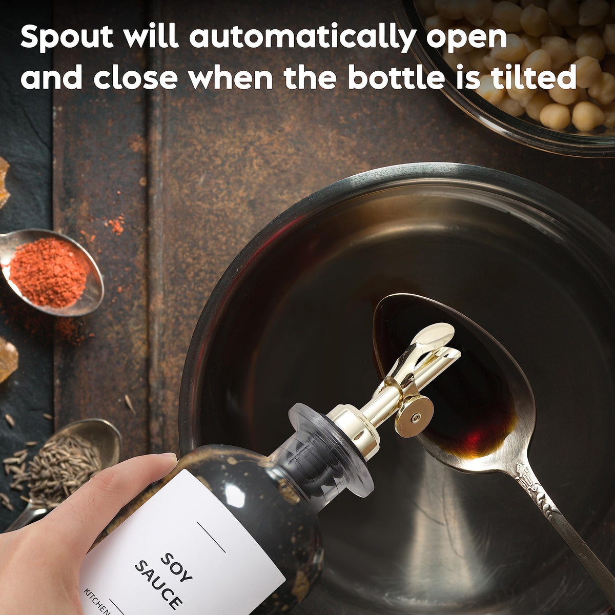 Oils and syrups used near the stove with Spaceneat system.