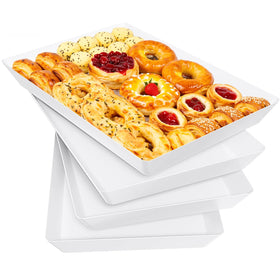 SpaceWhisper 4-pack serving trays in white for appetizers and party organization.
