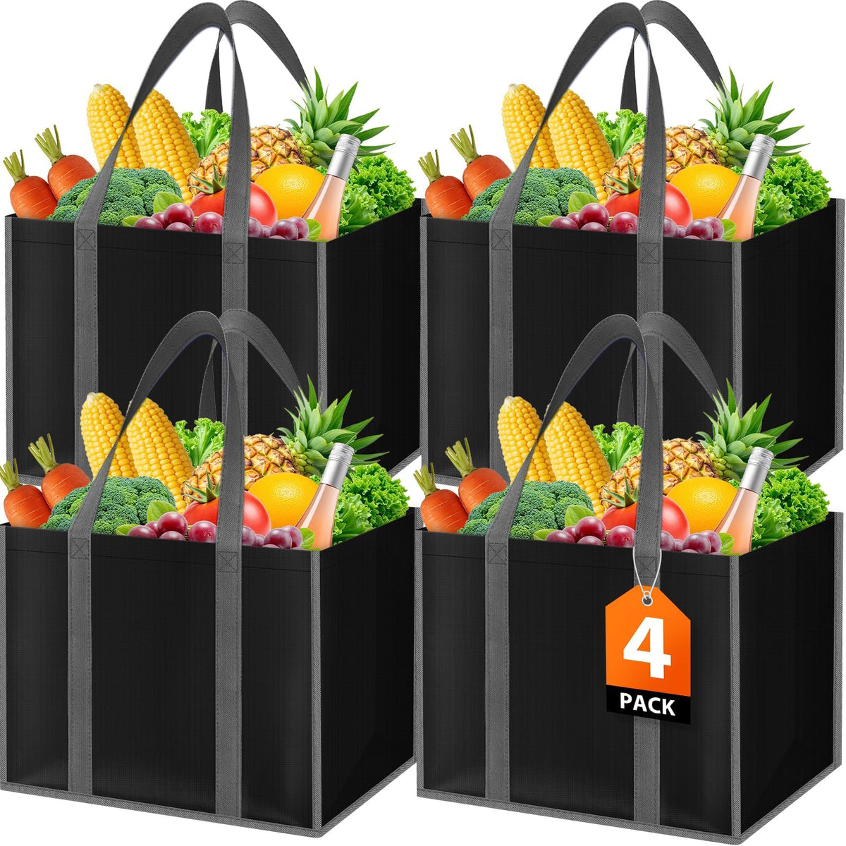 SpaceWhisper reusable bag with 35L capacity for groceries and bulk items