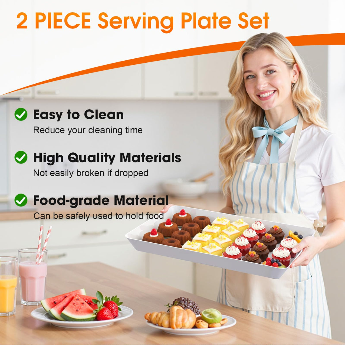 SpaceWhisper food-grade plastic trays resist breakage for daily kitchen use.