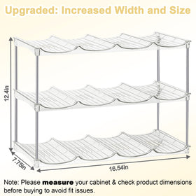Spaclear 12-bottle storage rack with layered organization for large drinkware.