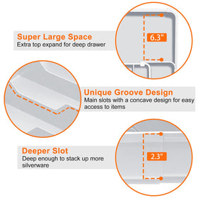 Spaclear anti-slip pads keep the tray from sliding.