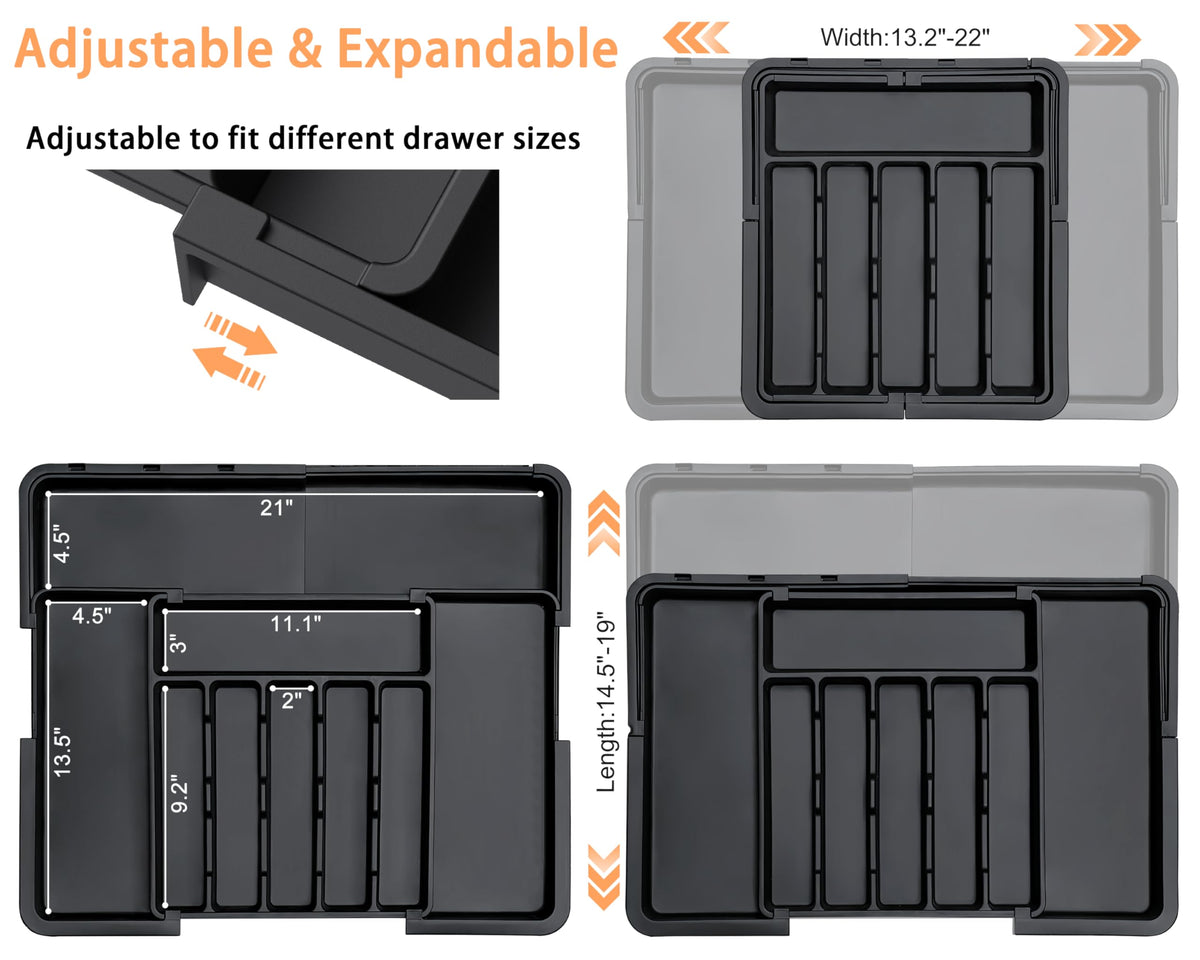 Spaclear buckle design enables smooth sliding and easy adjustment for utensils.