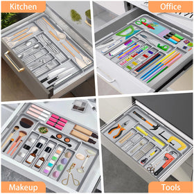 Spaclear drawer-fit guidance showing expanded and folded configurations