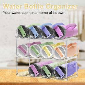 Spaclear multi-size bottle organizer fits Stanley and other large tumblers.
