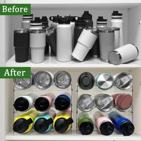 Spaclear open-design shelves provide fast visibility and reach for bottles.
