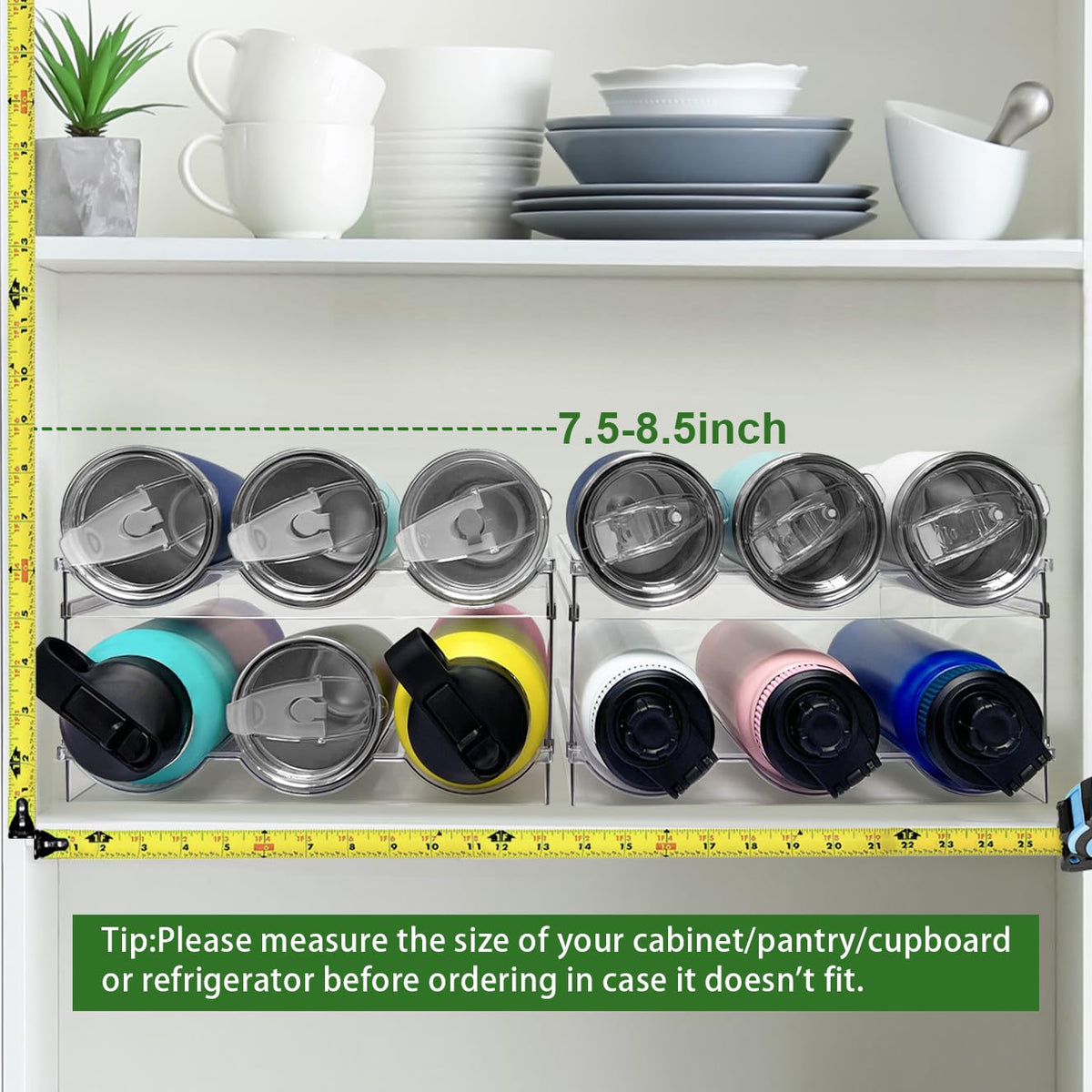 Spaclear patented design offers efficient bottle storage and space optimization.