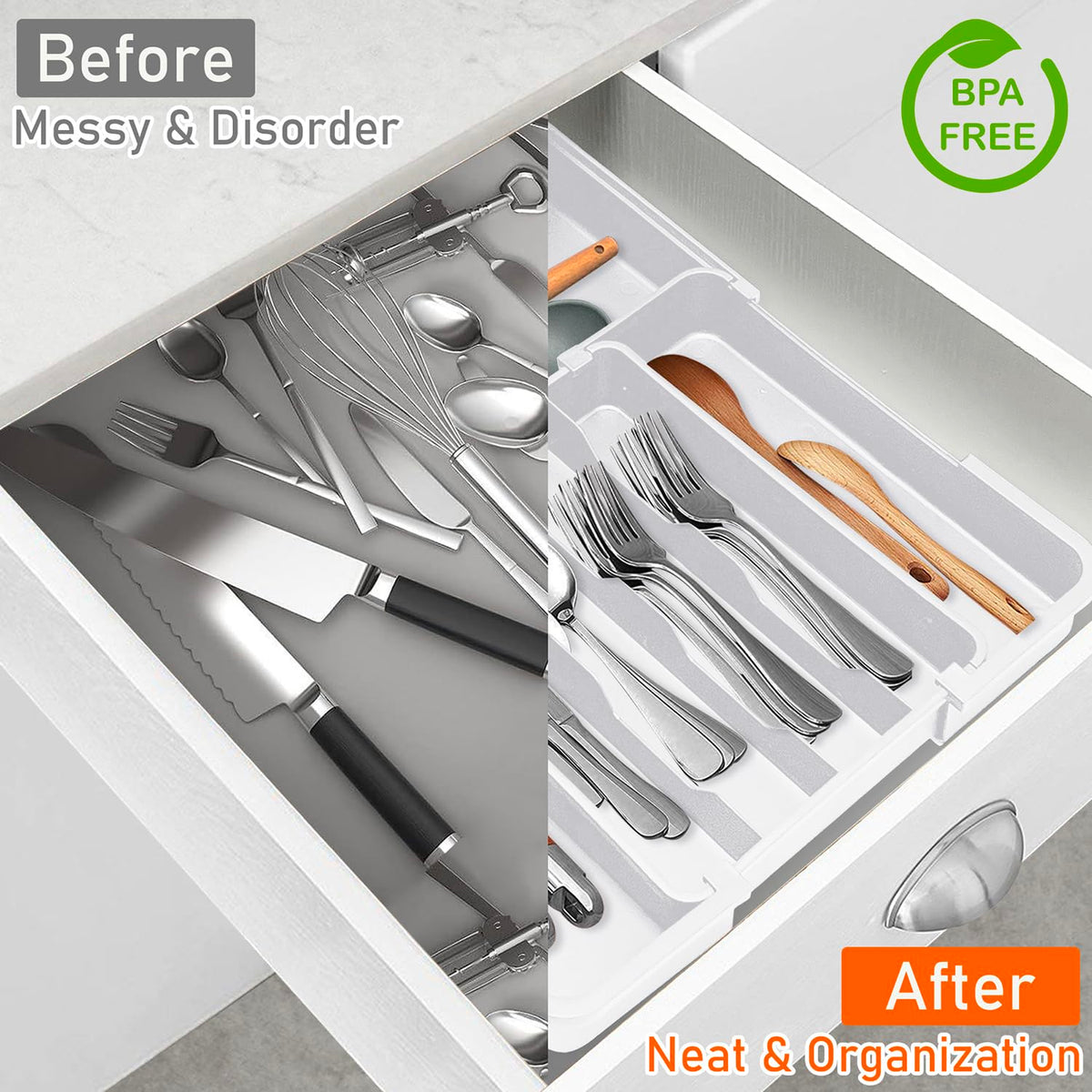 Spaclear anti-slip pads prevent sliding during drawer use.