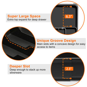 Spaclear four-slot setup keeps forks and knives organized and accessible
