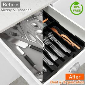 Spaclear three expandable sections adapt to spatulas and oversized utensils