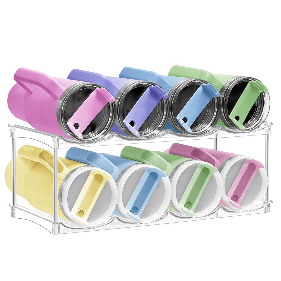 Spaclear stackable organizer for Stanley 40oz, easy cabinet access.