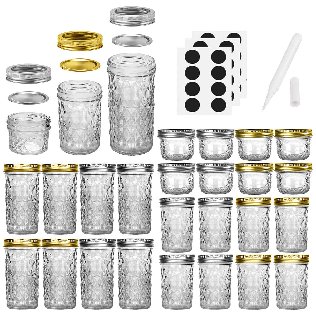 SPANLA mason jar 12oz versatile for sauces and layered gifts.