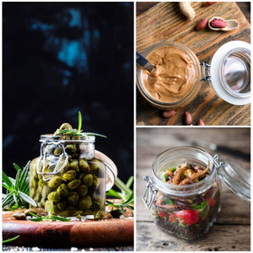 SPANLA clear glass jars reveal contents for quick planning.