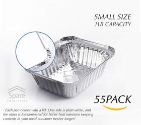 Spare Essentials mini aluminum pans 1lb oven-safe for quick reheats