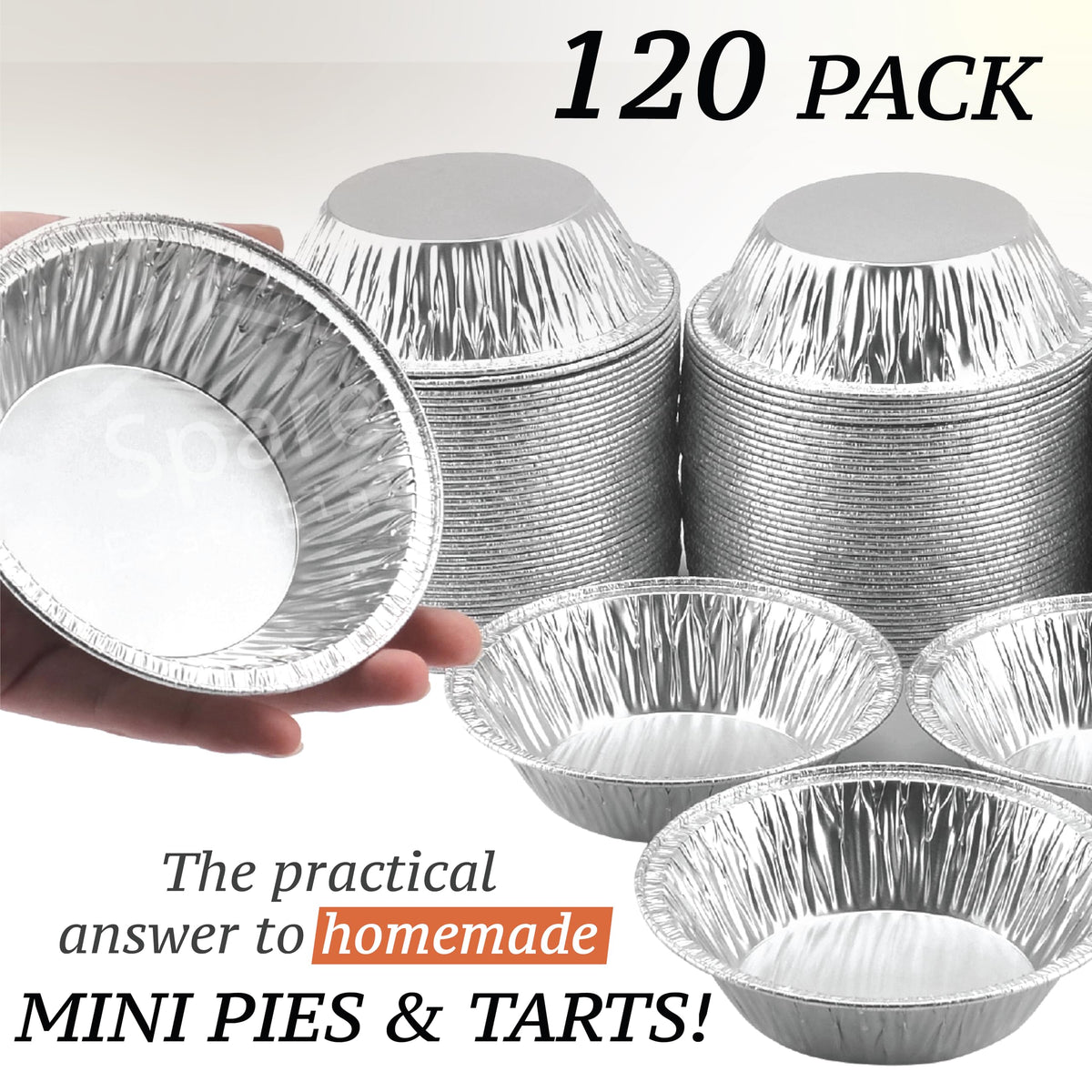 Spare Essentials disposable pie pans ideal for quick cleanup after meals.