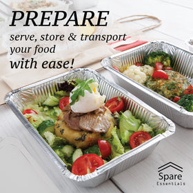 Spare Essentials disposable and recyclable aluminum pans simplify cleanup