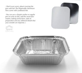Spare Essentials disposable yet recyclable aluminum pans reduce cleanup