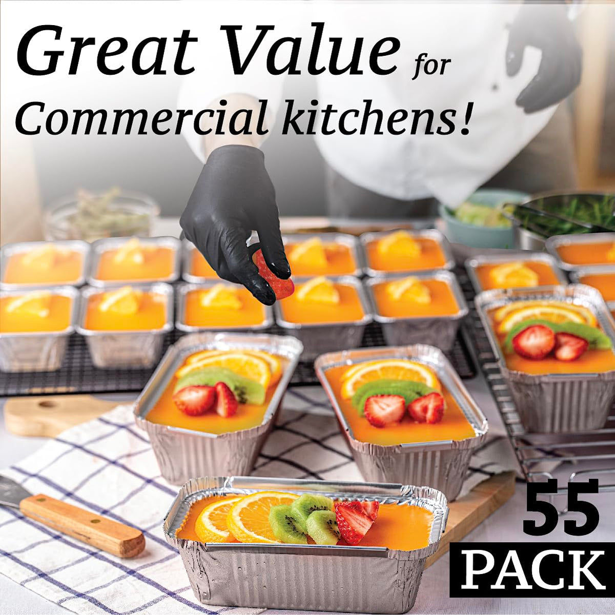 Spare Essentials aluminum bread pans with lids support quick cleanup and meal prep.