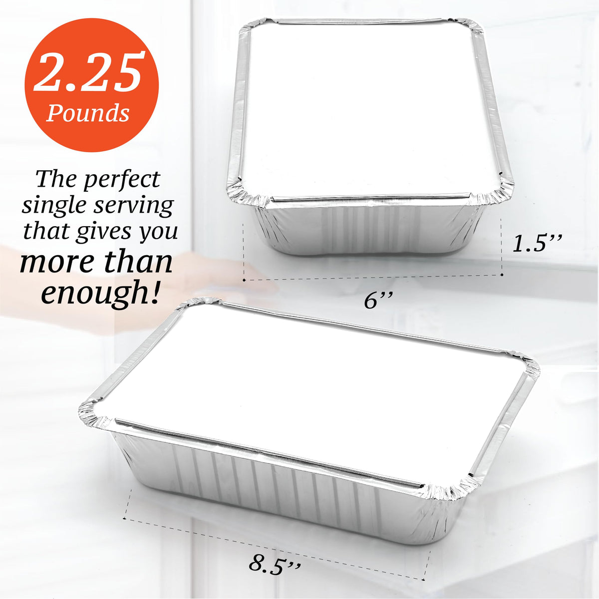 Spare Essentials foil take-out container close-up showing tight-sealing lid