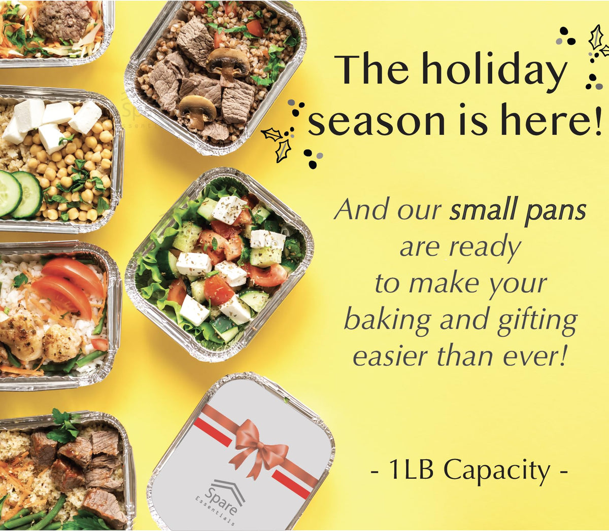 Spare Essentials freezer-safe foil pans keep meals ready for storage