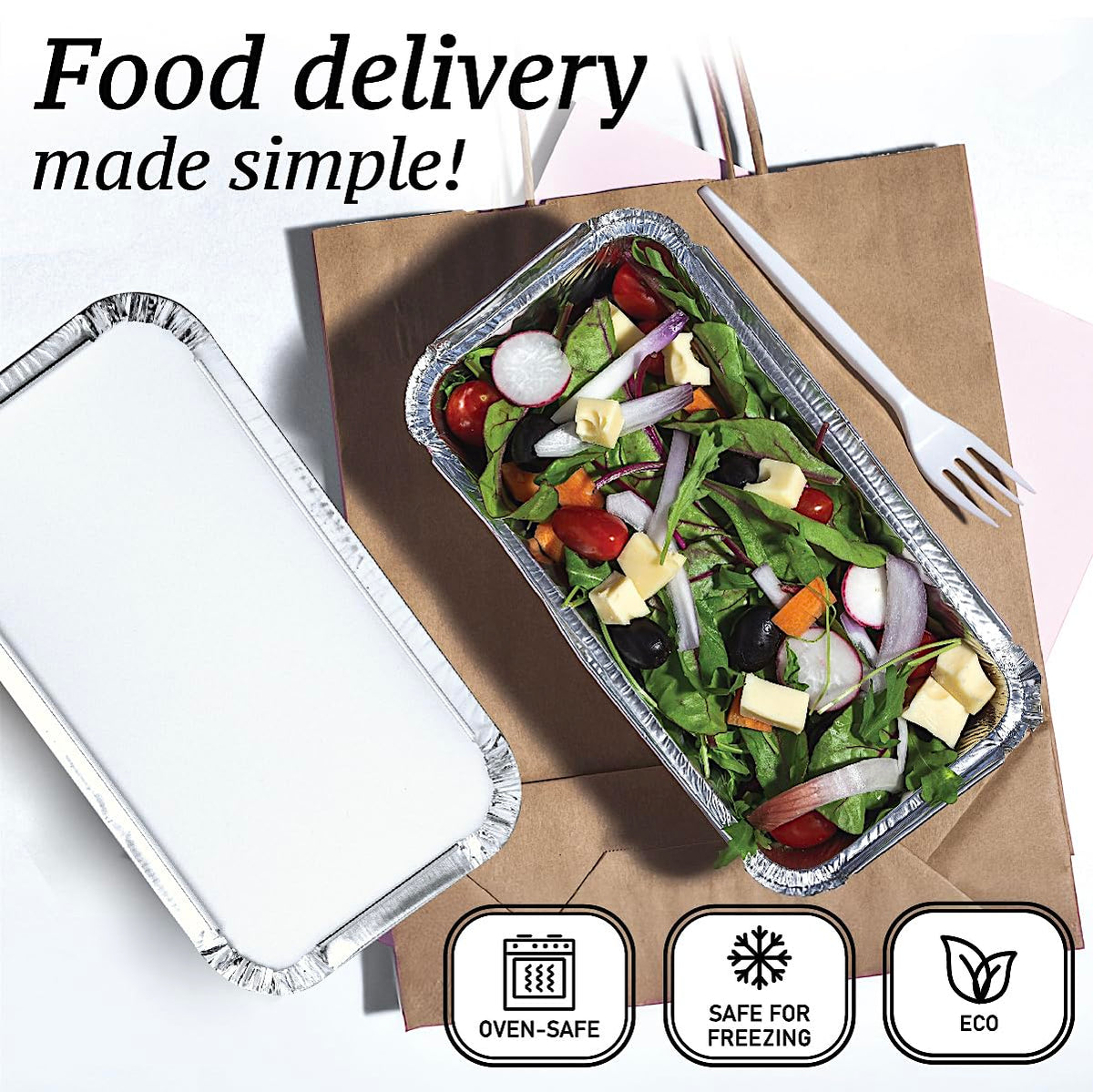 Spare Essentials disposable foil trays with lids ideal for home bakers and catering.