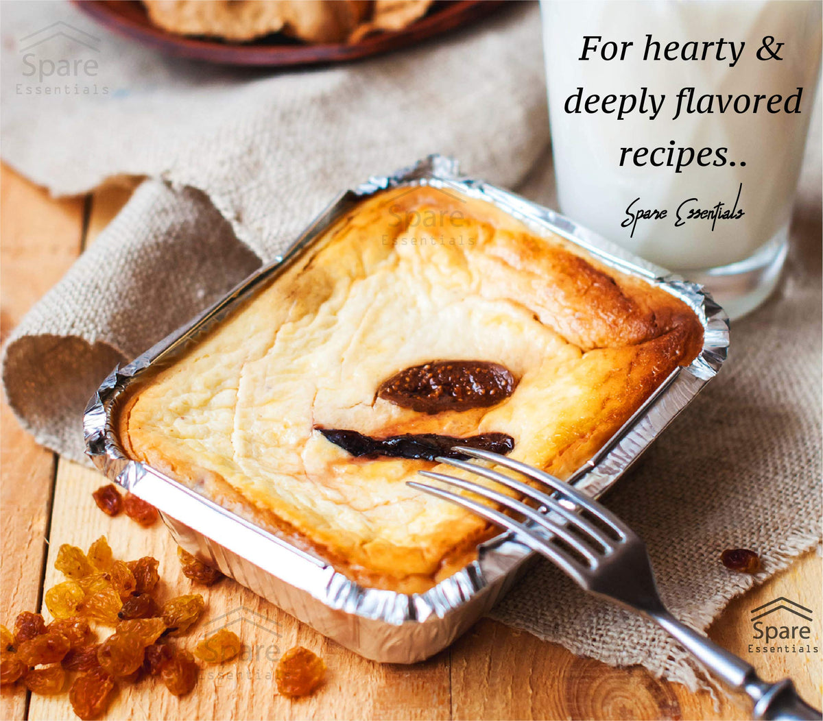 Spare Essentials recyclable aluminum pans provide portion control for meals
