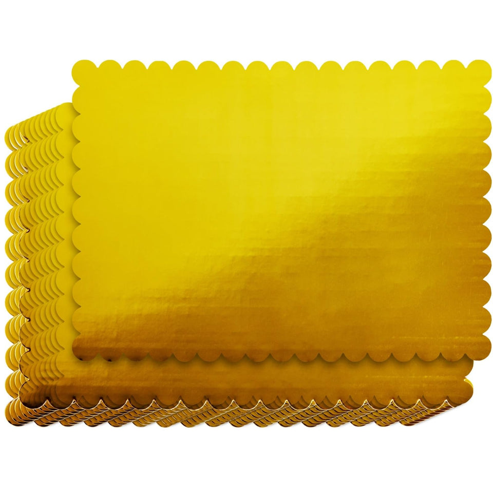 Sparkle and Bash gold rectangle cake board 10x14, elegant base for cakes and displays.