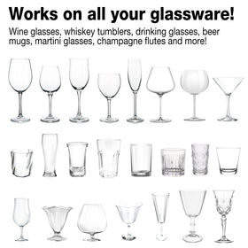 Sparkleve polishing cloth included for gentle glass handling.